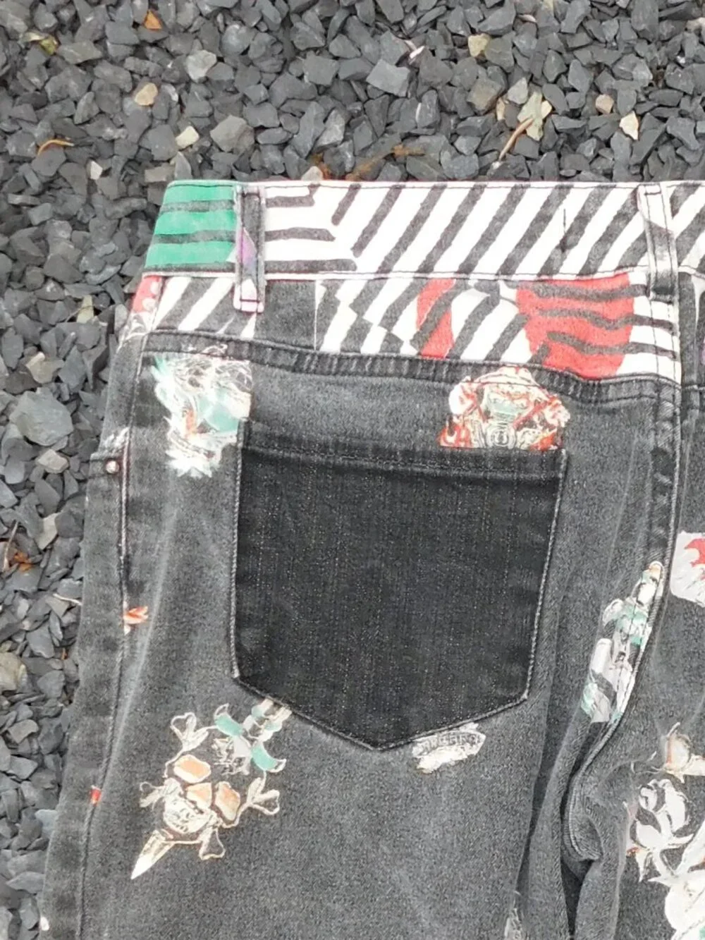 Just Cavalli Y2K Live Free or Die Tattoo Jeans 28/42 Italy